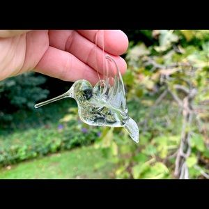 SOLD Glass Hummingbird Holiday Ornament